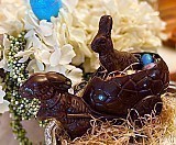Gourmet Dark Chocolate Basket Bunny