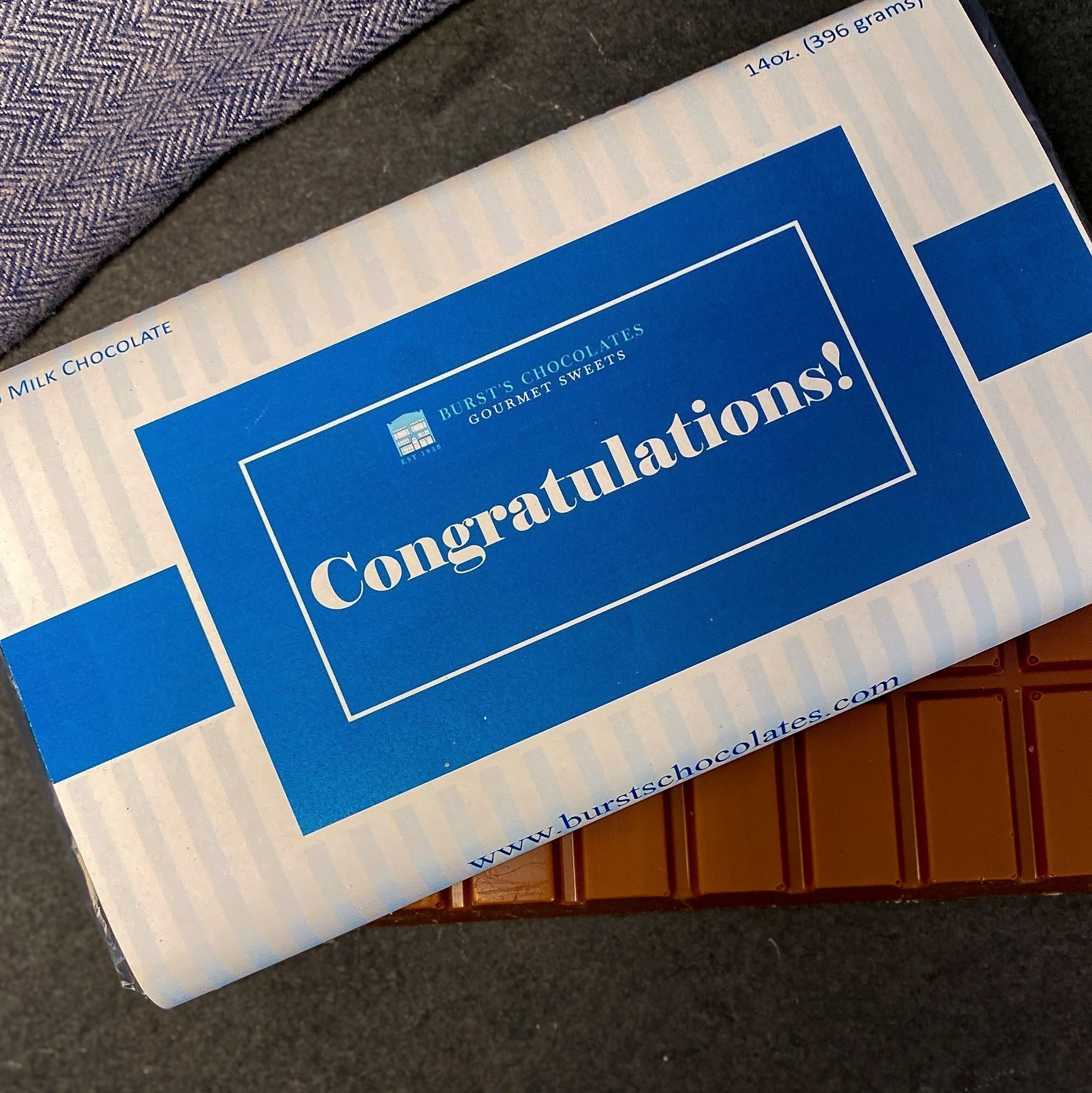 Large "Congratulations" Milk Chocolate Bar