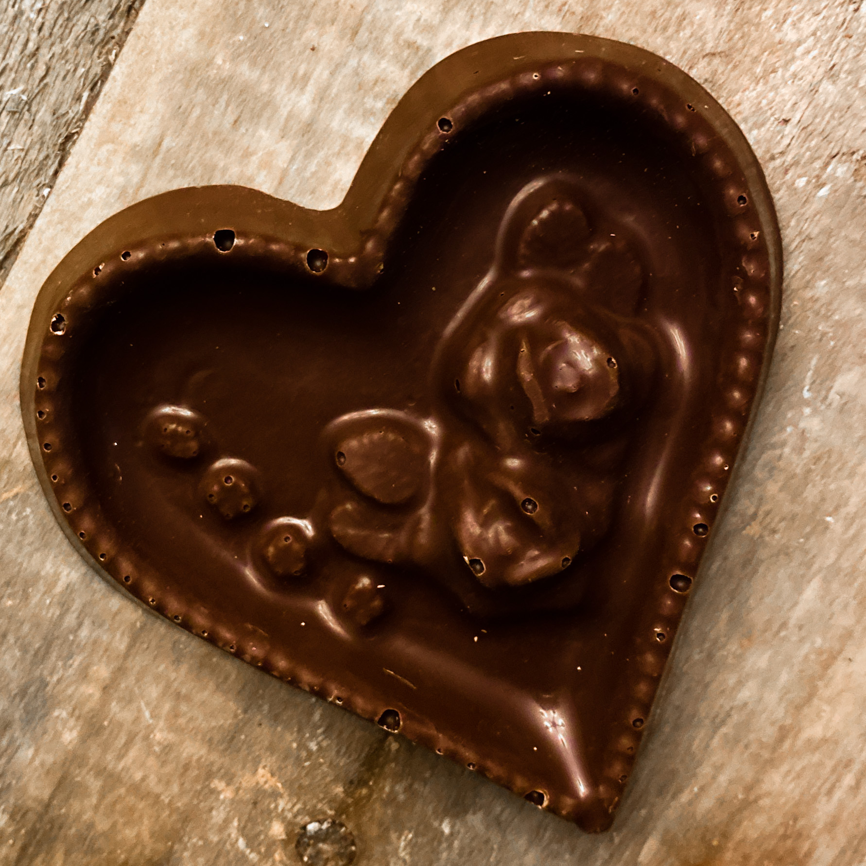 Dark Chocolate Rose Heart