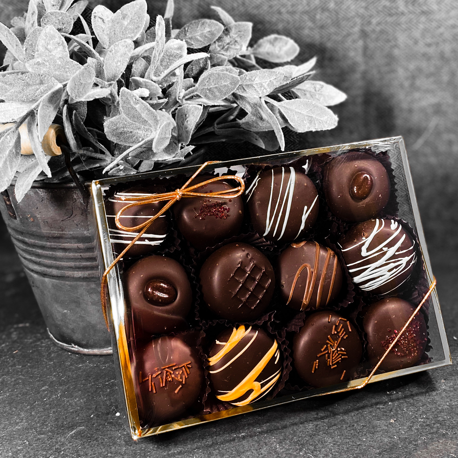 12 Piece Assorted Truffle Box of Chocolates